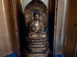 本尊　薬師如来像　104年振りの修復へ出発